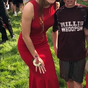 Red Cutout Prom Dress